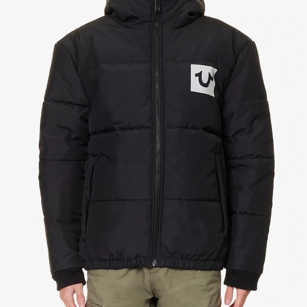 True Religion Mens Black Heavy Puffer Jacket Coat Size 3XL Full Zip Outdoor